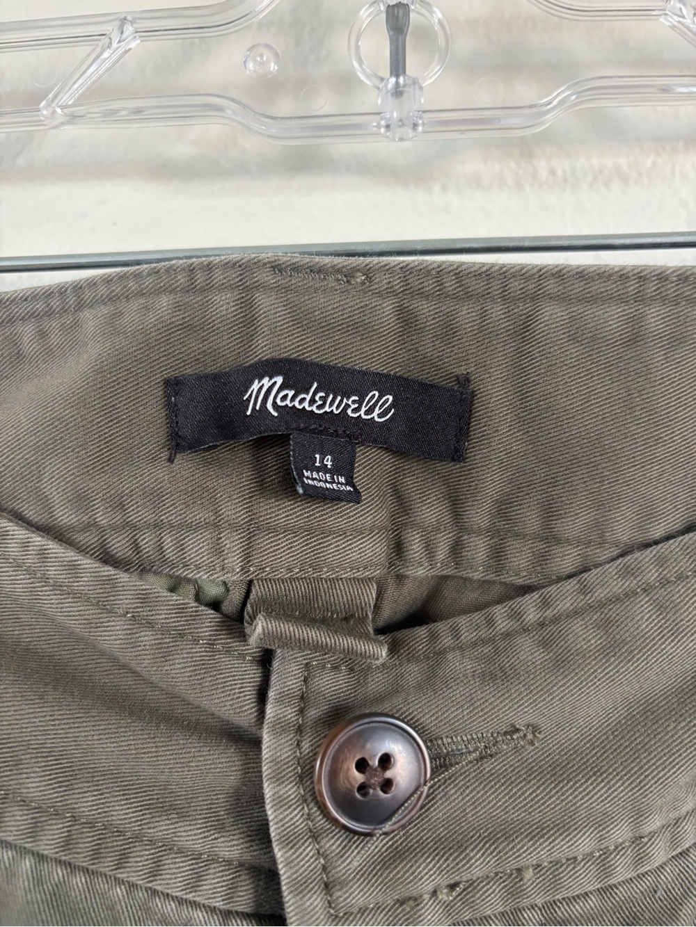 Madewell The Harlow Wide-Leg Green Chino Cargo Pants - Picture 4 of 4